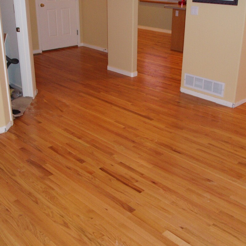 After with Natural Red Oak laced into existing floor
